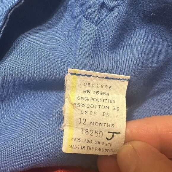 Vintage Kids Overalls Toddler blue cars 12 months snap buckles leg snaps primary - Picture 7 of 7